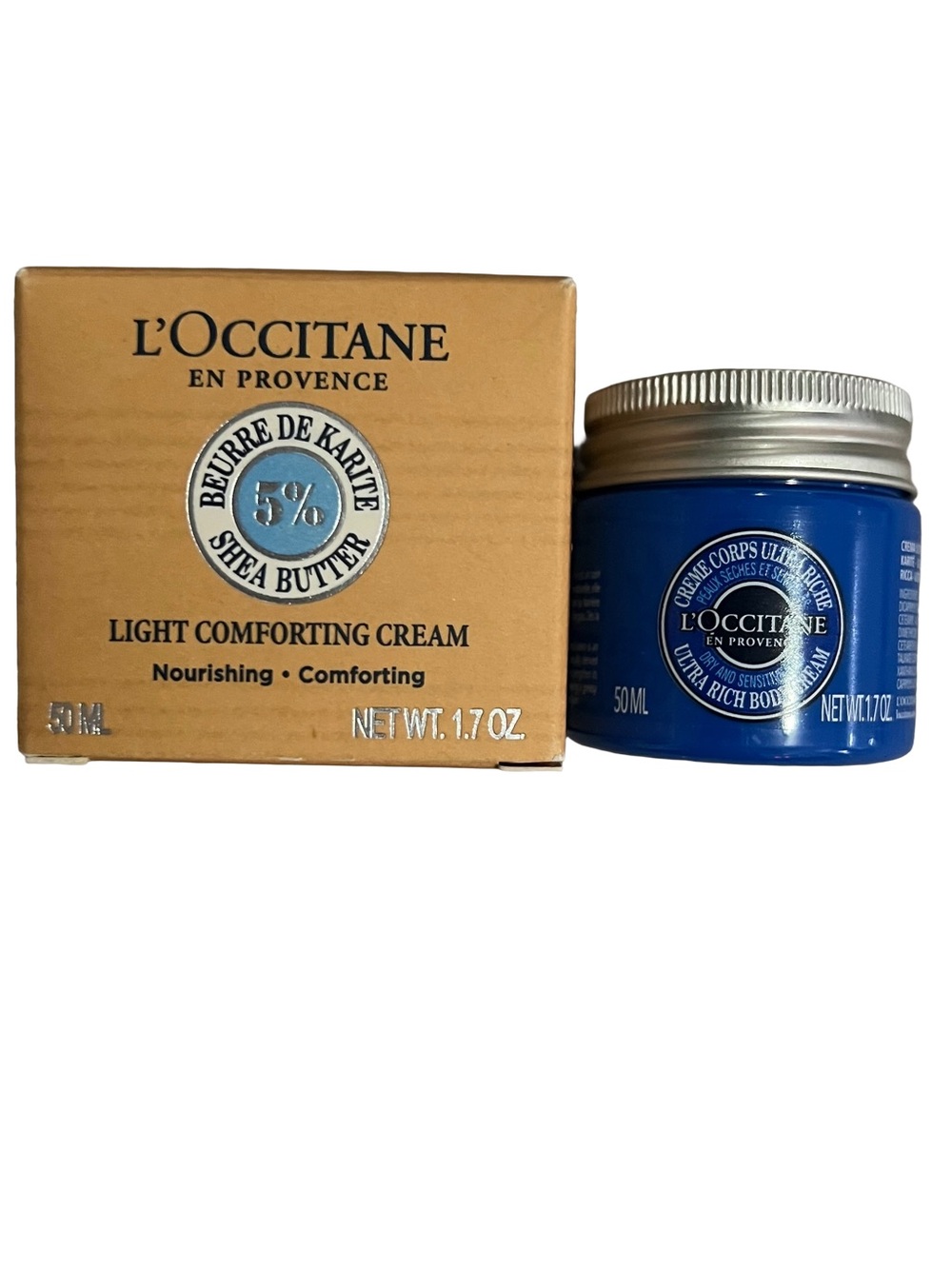 NEW L'Occitane Shea Butter Light Comforting Cream and Ultra Rich Body Cream